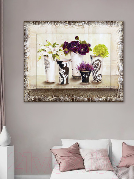 Изображение товара Картина Декарт Цветы в вазах 8Л2371 (в раме)