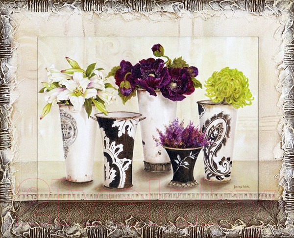 Изображение товара Картина Декарт Цветы в вазах 8Л2371 (в раме)