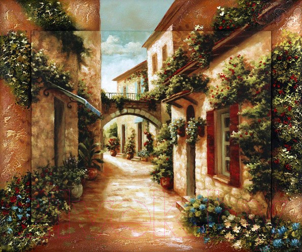 Изображение товара Картина Декарт Дома у реки 8Л0348 (в раме)