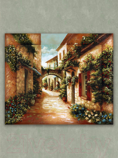 Изображение товара Картина Декарт Дома у реки 8Л0348 (в раме)