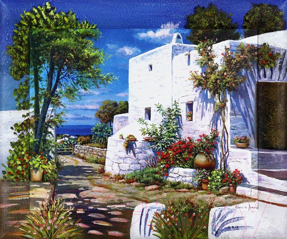 Изображение товара Картина Декарт Греция 8Л1460 (в раме)