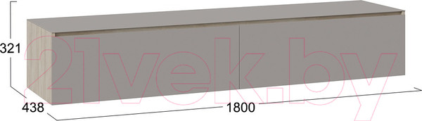 Изображение товара Тумба ТриЯ Глосс ТД-319.03.11 (баттл рок/стекло Stone светлый)