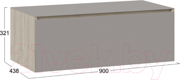 Изображение товара Тумба ТриЯ Глосс ТД-319.03.12 (баттл рок/стекло Stone светлый)