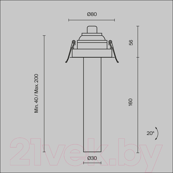 Изображение товара Точечный светильник Maytoni Ceiling C140RS-L200-7W3K-BBS