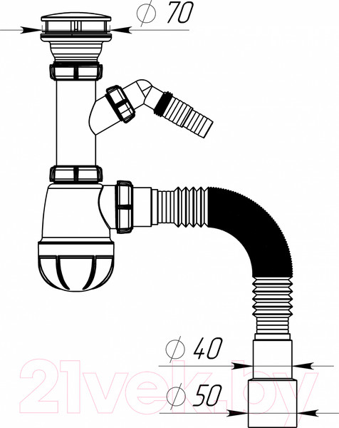 Изображение товара Сифон Aquant B1026-30-MR