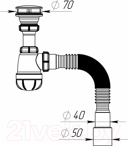 Изображение товара Сифон Aquant S0116-35-MR