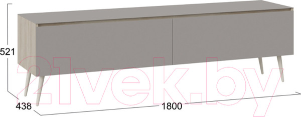 Изображение товара Тумба ТриЯ Глосс СМ-319.03.011 с опорами (баттл рок/стекло Stone светлый)