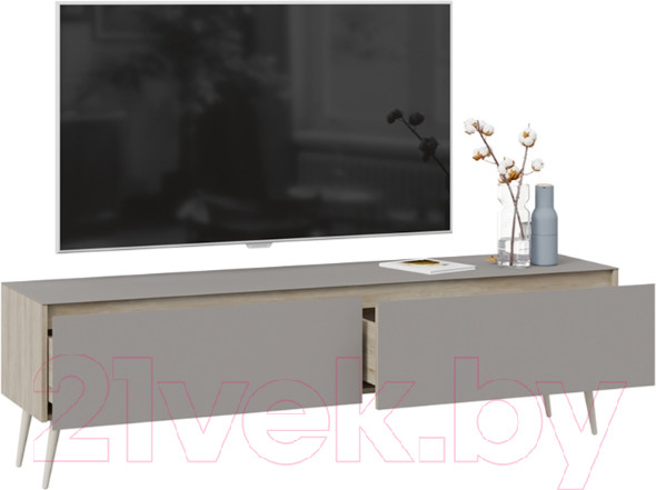 Изображение товара Тумба ТриЯ Глосс СМ-319.03.011 с опорами (баттл рок/стекло Stone светлый)