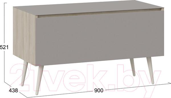 Изображение товара Тумба ТриЯ Глосс СМ-319.03.012 с опорами (баттл рок/стекло Stone светлый)