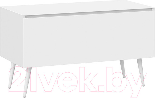 Изображение товара Тумба ТриЯ Глосс СМ-319.03.012 с опорами (белый глянец/стекло белый глянец/белый)