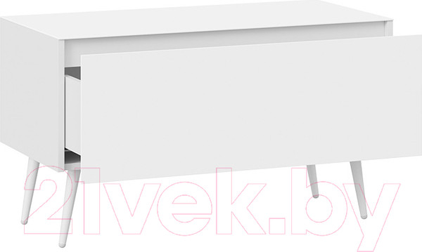 Изображение товара Тумба ТриЯ Глосс СМ-319.03.012 с опорами (белый глянец/стекло белый глянец/белый)
