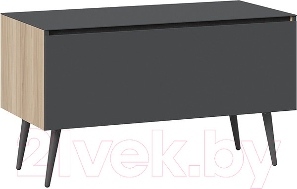 Изображение товара Тумба ТриЯ Глосс СМ-319.03.012 с опорами (яблоня беллуно/стекло графит матовый/серый)