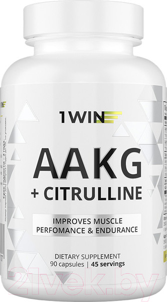 Изображение товара Комплексные аминокислоты 1WIN AAKG Аргинин+Цитруллин (90 капсул)