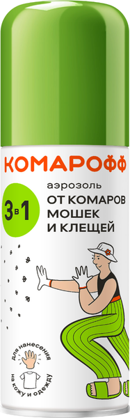 Изображение товара Аэрозоль от насекомых Комарофф 3в1 (100мл)