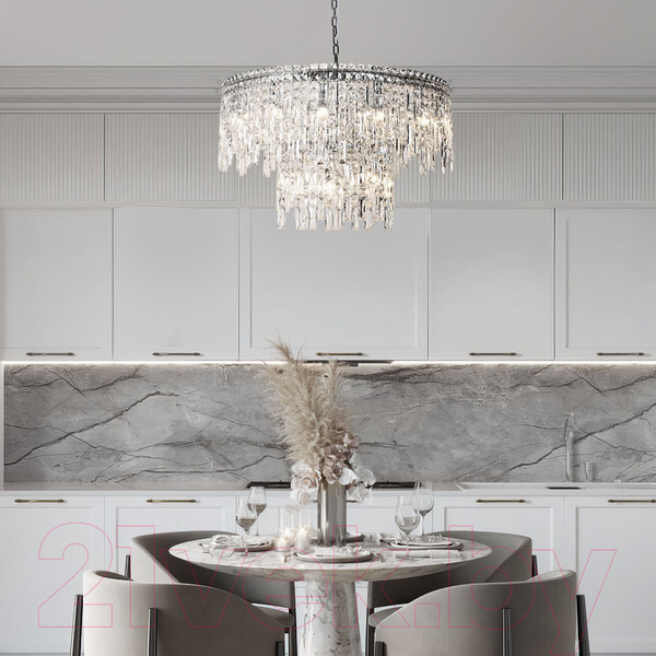 Изображение товара Люстра Евросвет 60160 (хром/прозрачный хрусталь Strotskis)