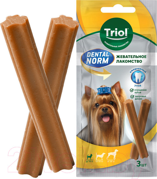 Изображение товара Лакомство для собак Triol Dental Norm Палочки жевательные для мелких пород / 10161002 (3шт)