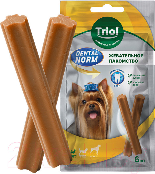 Изображение товара Лакомство для собак Triol Dental Norm Палочки жевательные для мелких пород / 10161005 (6шт)