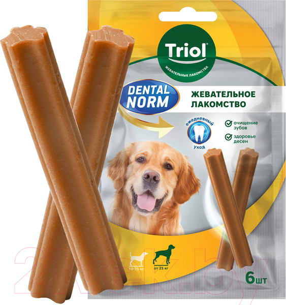 Изображение товара Лакомство для собак Triol Dental Norm Палочки жевательные для крупных пород / 10161007 (6шт)