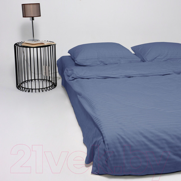 Изображение товара Простыня AksHome Синий на резинке 90x200x20 (перкаль 6793-17)