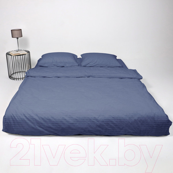 Изображение товара Простыня AksHome Синий на резинке 90x200x20 (перкаль 6793-17)