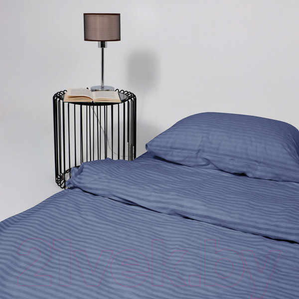 Изображение товара Простыня AksHome Синий на резинке 90x200x20 (перкаль 6793-17)