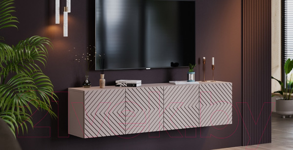 Изображение товара Тумба ТриЯ Танго ТВ тип 1 (глиняно-серый/холст латте)