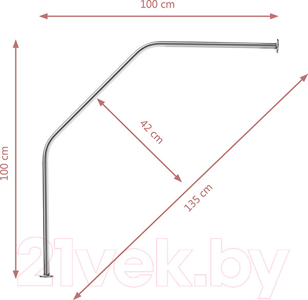 Изображение товара Карниз для душевого поддона Triton Трапеция 100х100