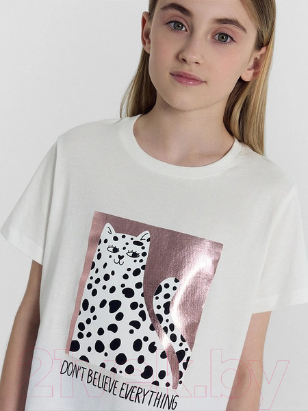 Изображение товара Комплект футболок детских Mark Formelle 117835-2 (р.110-56, белый/черно-белая полоска)