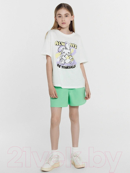 Изображение товара Комплект футболок детских Mark Formelle 117843-2 (р.110-56, белый/граффити на лаванде)