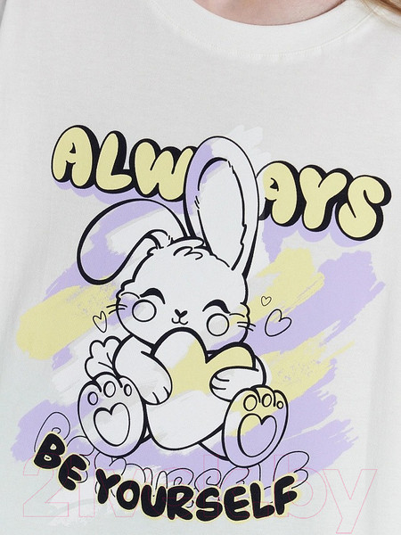 Изображение товара Комплект футболок детских Mark Formelle 117843-2 (р.110-56, белый/граффити на лаванде)