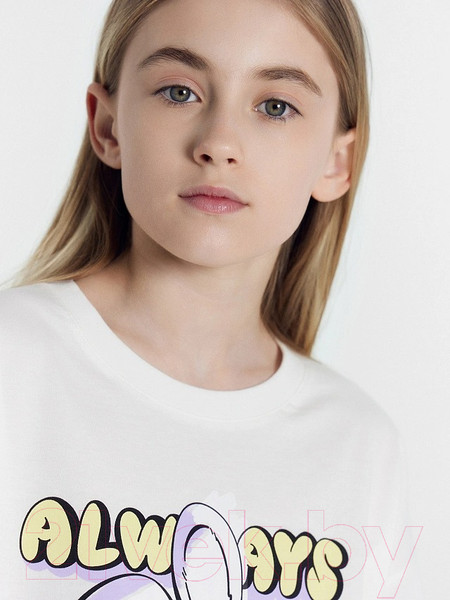 Изображение товара Комплект футболок детских Mark Formelle 117843-2 (р.110-56, белый/граффити на лаванде)