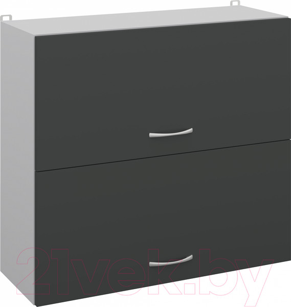 Изображение товара Шкаф навесной для кухни Кортекс-мебель Корнелия Лира ВШ80-2г (антрацит)