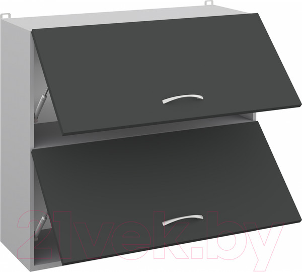 Изображение товара Шкаф навесной для кухни Кортекс-мебель Корнелия Лира ВШ80-2г (антрацит)