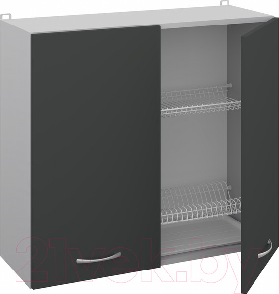 Изображение товара Шкаф навесной для кухни Кортекс-мебель Корнелия Лира ВШ80с (антрацит)