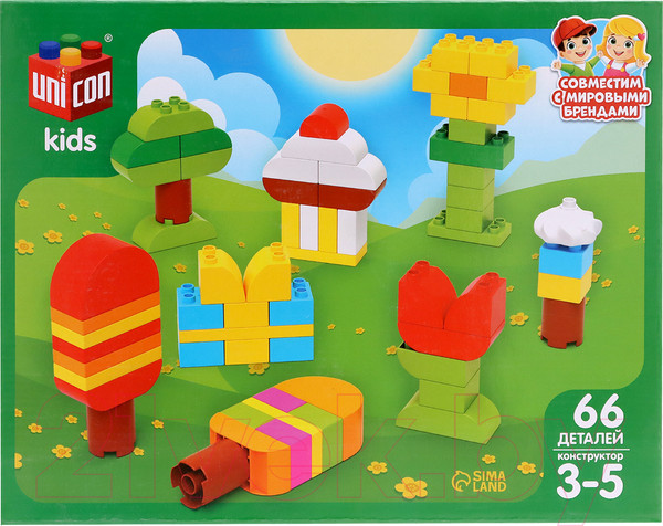 Изображение товара Конструктор Unicon Фигуры / 9826955 (66эл)