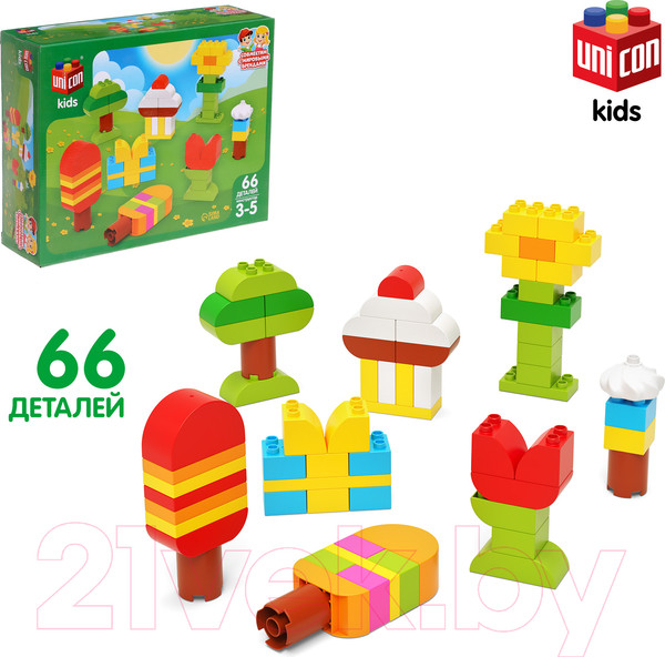 Изображение товара Конструктор Unicon Фигуры / 9826955 (66эл)