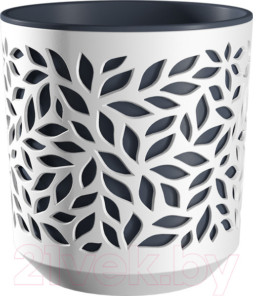 Изображение товара Кашпо La Decoro Leaves / КШ-5828 (белый/антрацит)