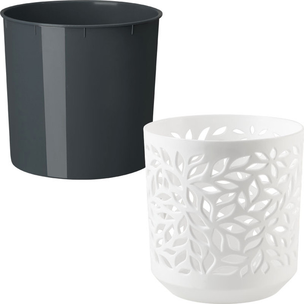 Изображение товара Кашпо La Decoro Leaves / КШ-5828 (белый/антрацит)