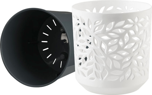 Изображение товара Кашпо La Decoro Leaves / КШ-5828 (белый/антрацит)