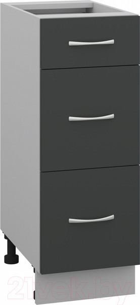 Изображение товара Шкаф-стол кухонный Кортекс-мебель Корнелия Лира НШ30р3ш без столешницы (антрацит)