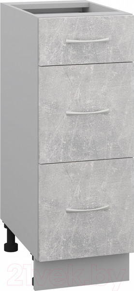 Изображение товара Шкаф-стол кухонный Кортекс-мебель Корнелия Лира НШ30р3ш без столешницы (ателье светлый)