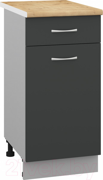 Изображение товара Шкаф-стол кухонный Кортекс-мебель Корнелия Лира НШ40р1ш (антрацит/дуб бунратти)