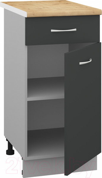 Изображение товара Шкаф-стол кухонный Кортекс-мебель Корнелия Лира НШ40р1ш (антрацит/дуб бунратти)