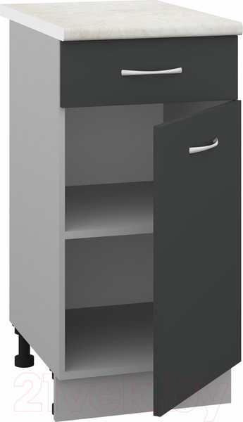 Изображение товара Шкаф-стол кухонный Кортекс-мебель Корнелия Лира НШ40р1ш (антрацит/королевский опал)