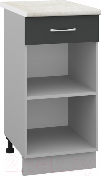 Изображение товара Шкаф-стол кухонный Кортекс-мебель Корнелия Лира НШ40р1ш (антрацит/королевский опал)