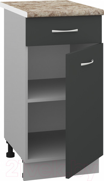 Изображение товара Шкаф-стол кухонный Кортекс-мебель Корнелия Лира НШ40р1ш (антрацит/мадрид)
