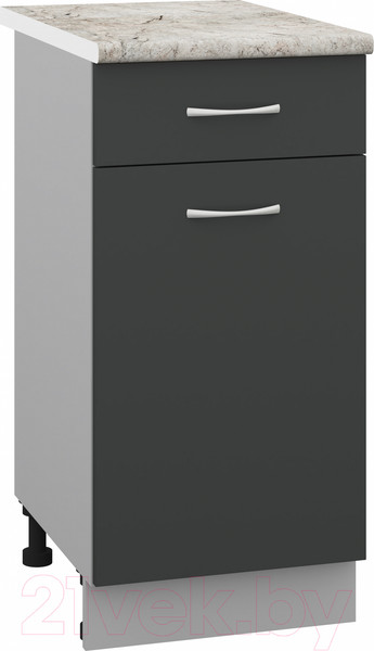 Изображение товара Шкаф-стол кухонный Кортекс-мебель Корнелия Лира НШ40р1ш (антрацит/марсель)