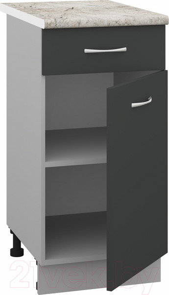 Изображение товара Шкаф-стол кухонный Кортекс-мебель Корнелия Лира НШ40р1ш (антрацит/марсель)