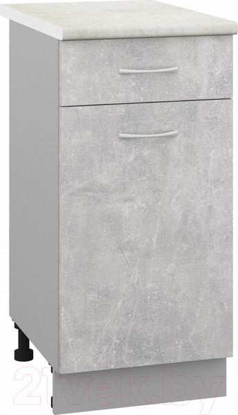 Изображение товара Шкаф-стол кухонный Кортекс-мебель Корнелия Лира НШ40р1ш (ателье светлый/королевский опал)