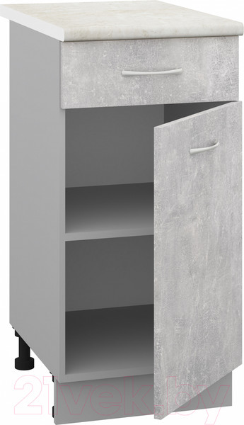 Изображение товара Шкаф-стол кухонный Кортекс-мебель Корнелия Лира НШ40р1ш (ателье светлый/королевский опал)